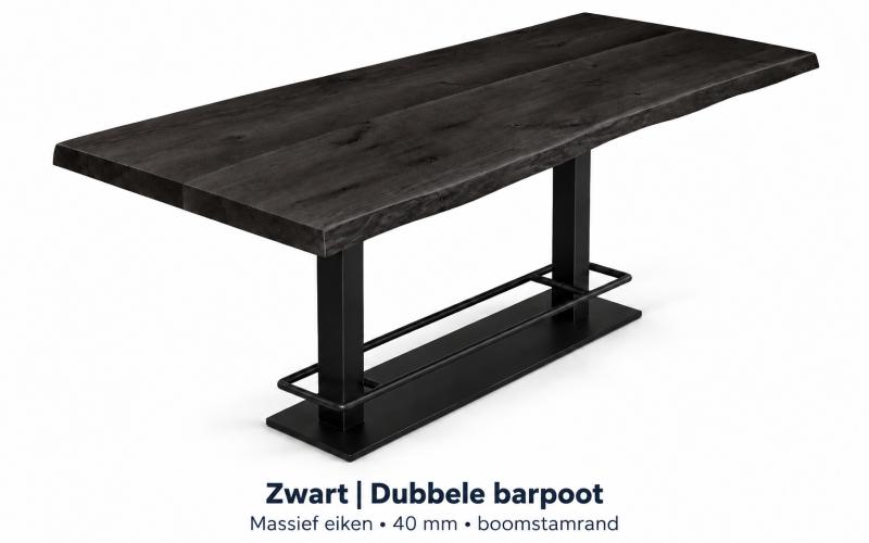 Eiken boomstambartafel op maat &ndash; zelf samenstellen